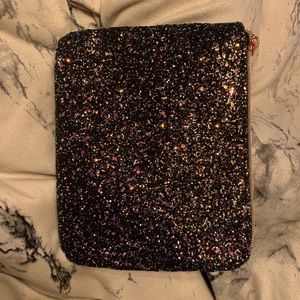 BH cosmetics glitter brush bag/ clutch